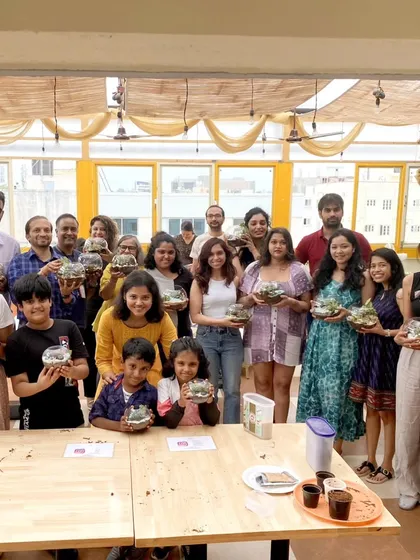 Look at all these happy faces from one of our weekend workshops. It is always a joy to see a room full of people, from kids to adults, connecting with nature and each other.