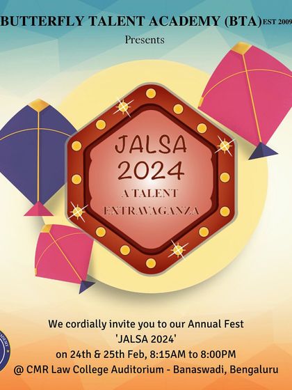 The official invitation for Jalsa 2024, our grand annual student talent extravaganza. Jalsa is a two-day festival where every student gets to perform on a large stage for a live audience.