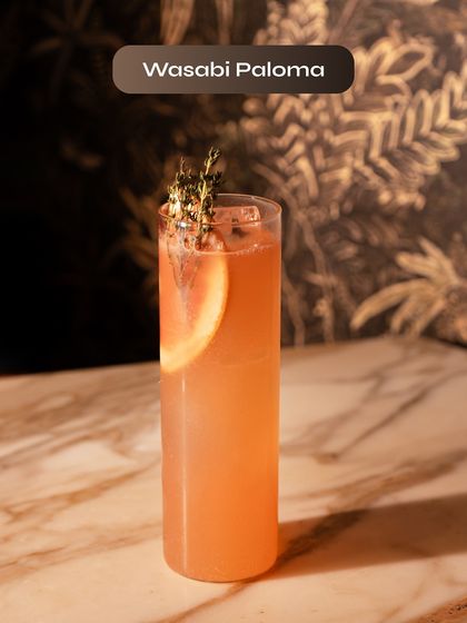 The Wasabi Paloma, a daring and spicy take on a favourite. The sharp heat of wasabi adds an unexpected and exciting kick to this grapefruit and tequila cocktail.