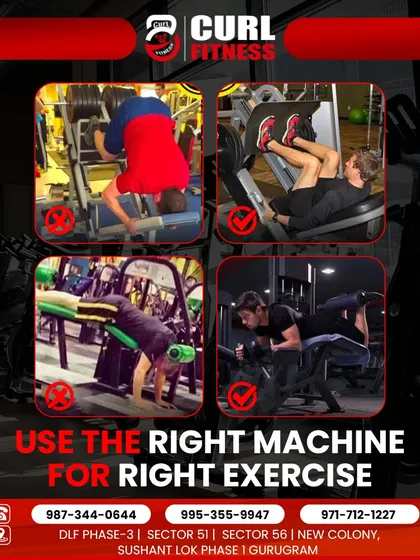 Safety and effectiveness first. This graphic shows the importance of using the right machine for the right exercise to prevent injury and get the intended benefits.