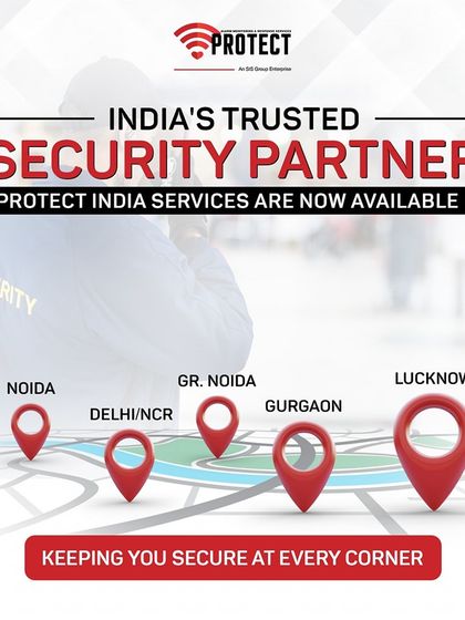 We are India's trusted security partner, and we're expanding. Our services are now available in Delhi/NCR, Noida, Greater Noida, Gurgaon, and Lucknow, keeping you secure at every corner.