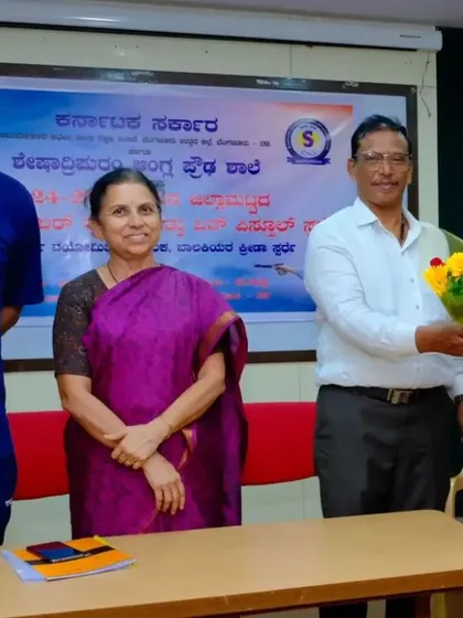 Murali Mudhol being felicitated after winning a gold medal in Air Pistol at the Bangalore North State Syllabus school competition. Success at the school level is a crucial stepping stone.