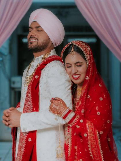 A moment of pure, unscripted joy and affection between the newly married couple.