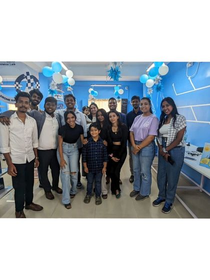 A group photo capturing the excitement of the Nagpur launch, with our team, partners, and one of the first young students.