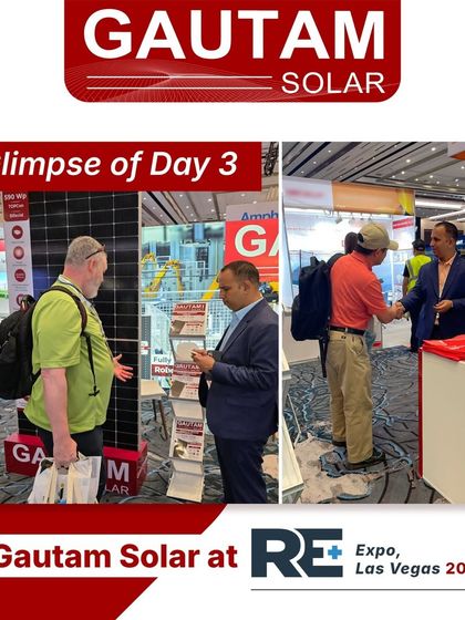 Our team interacting with attendees at the RE+ Expo in Las Vegas. We showcased our latest solar modules and discussed how they can contribute to large-scale renewable energy projects.