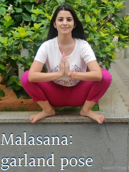 Malasana: Garland Pose. A foundational squat that is excellent for hip mobility and digestive health.
