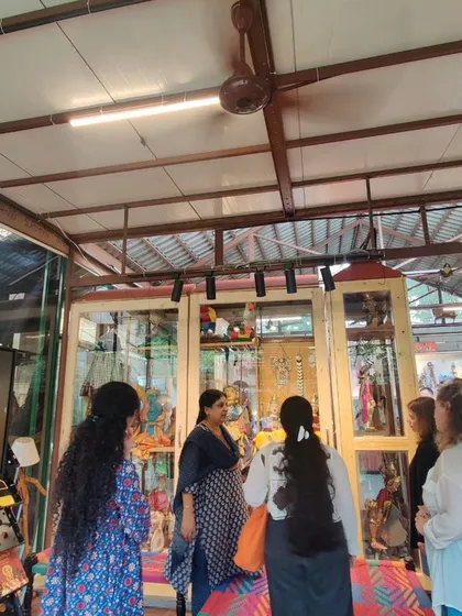 Guests observing the detailed craftsmanship of our puppets during a guided tour of the museum. Each exhibit is designed to offer insights into the cultural and regional origins of the puppets.