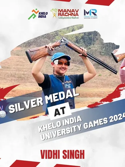 We celebrate our student Vidhi Singh's Silver Medal win in the Trap Women Category at the Khelo India University Games 2024. Her dedication and skill are an inspiration.