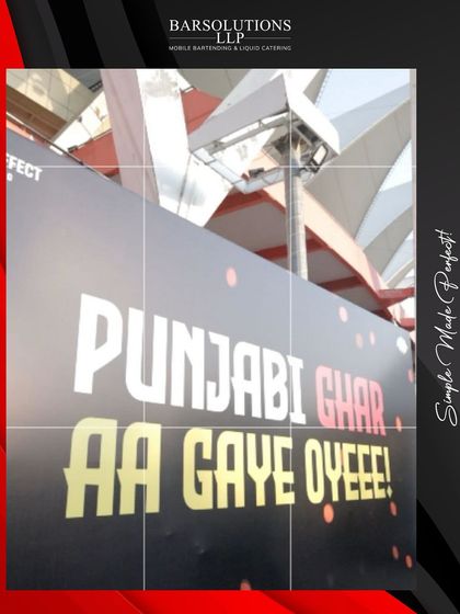 The iconic "Punjabi Ghar Aa Gaye Oye" signage at the Diljit Dosanjh concert, an event we were proud to be a part of.