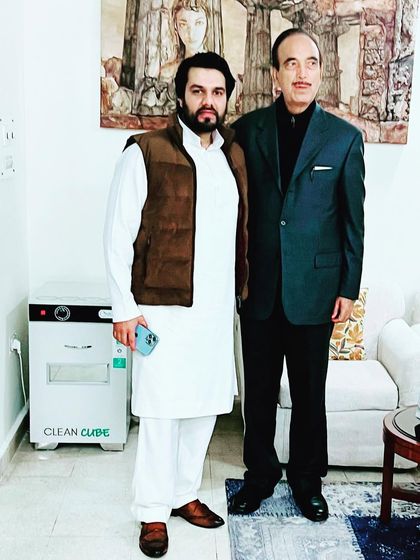 With Mr. Ghulam Nabi Azad. My role as a criminal defense attorney often requires me to engage with prominent public figures.
