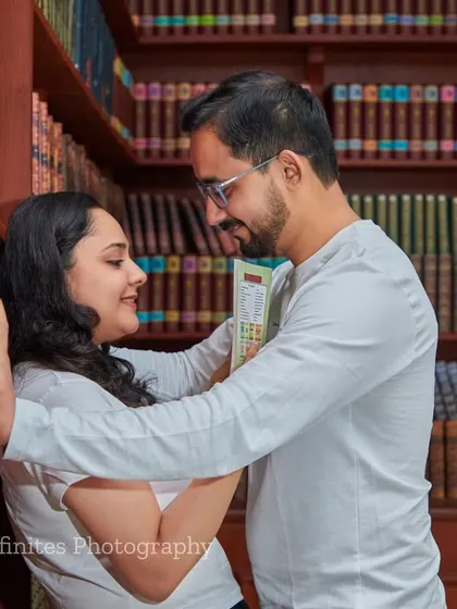 Our cozy library set provides a unique and intimate setting for book-loving couples to capture their story.