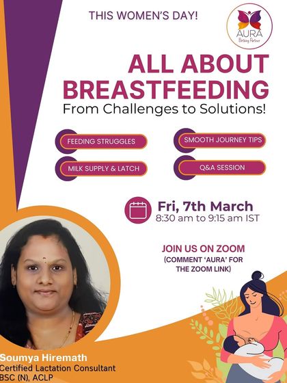 For Women's Day, we hosted this online workshop focused on breastfeeding challenges and solutions. Led by our certified lactation consultant, it covered everything from feeding struggles and milk supply to a live Q&A session.