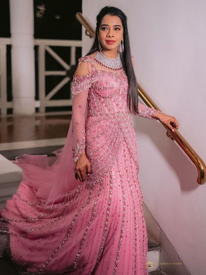Further images showcasing my collection of modern gowns and lehengas. These photos provide different angles and details of each unique design, from romantic pre wedding shoots to elegant reception looks.