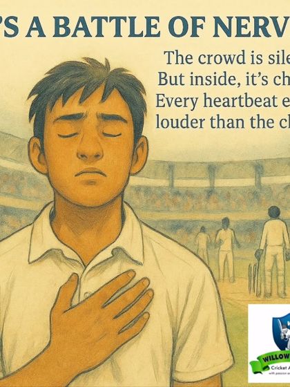 "It's a battle of nerves." This graphic captures the internal chaos and pressure a player feels in a silent, tense moment of a match.
