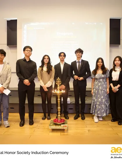 Our newest National Honor Society inductees stand proudly together. Membership is one of the highest honors awarded to high school students, recognizing their comprehensive achievements.