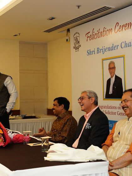 Seen here on the dais during the felicitation ceremony. The camaraderie and mutual respect within the legal community are what strengthen our profession.