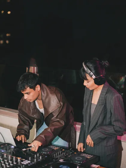 DJs Abhinav and Jane playing a back-to-back set. Lush Loft is a space for collaboration, where artists can experiment and create something new together on the decks.