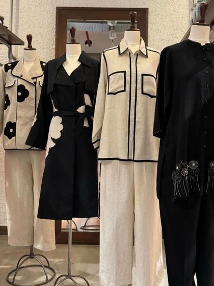 The full line-up of the 'Ruh' collection, showcasing chic and modern silhouettes in breathable linen.