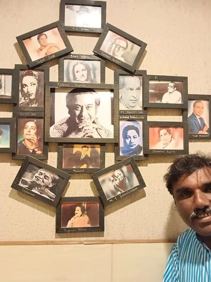 A photo from a recording session at the legendary Lata Mangeshkar studio in Mumbai with folk artist Devu Khan. It was an honour to record there.