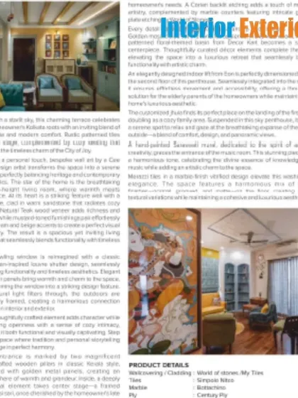 A page from the Interior Exterior Magazine feature.