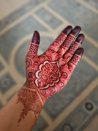 The initial bright orange stain, just after the paste is removed. This is the first step in the beautiful color transformation.