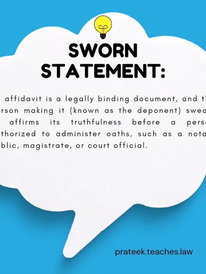 The person making an affidavit, known as the deponent, swears or affirms its truthfulness before an authorized official like a notary public.