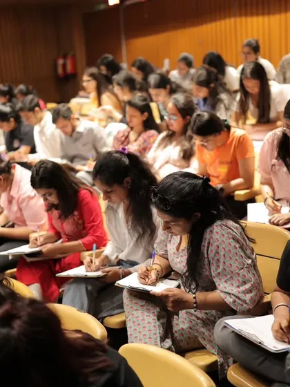 Students fully focused during the "La Dictée pour Tous" event. The enthusiasm for the French language was truly inspiring.
