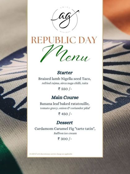 For Republic Day, I create a special menu that fuses the flavors of France and India, like this Cardamom Caramel Fig "tarte tatin" with Saffron ice cream.