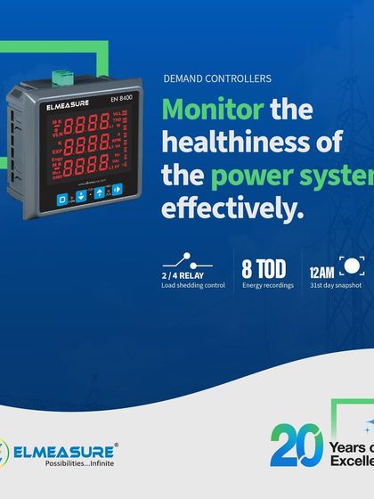 This is my EN 8400 Demand Controller, designed to help you monitor and manage your power systems effectively. It provides load shedding control and detailed energy recordings to ensure you stay within your sanctioned limits.