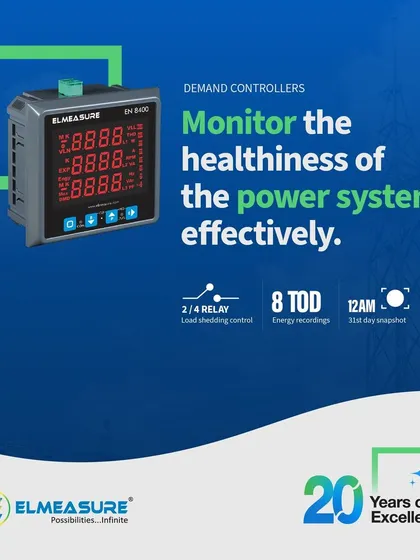 This is my EN 8400 Demand Controller, designed to help you monitor and manage your power systems effectively. It provides load shedding control and detailed energy recordings to ensure you stay within your sanctioned limits.