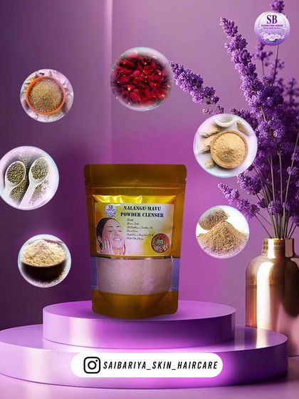 My Nalangumavu Powder Cleanser is your ultimate solution to say goodbye to tan lines. It gently exfoliates, removes dead cells, and brightens your skin, helping you embrace your natural complexion with confidence.