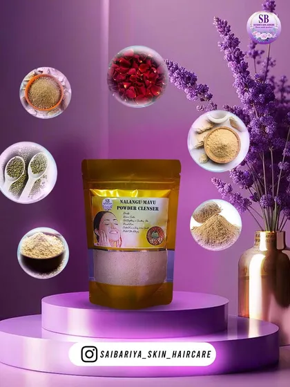 My Nalangumavu Powder Cleanser is your ultimate solution to say goodbye to tan lines. It gently exfoliates, removes dead cells, and brightens your skin, helping you embrace your natural complexion with confidence.