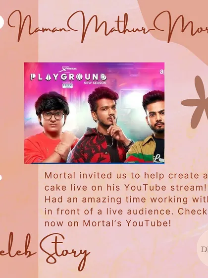A "Celeb Story" highlight of my live collaboration with Mortal, where we created a custom 3D cake for his massive YouTube audience.