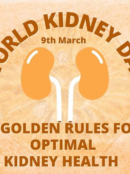 On World Kidney Day, let's focus on the 5 golden rules for optimal kidney health. Diet and lifestyle changes are key to reducing your risk of kidney disease.