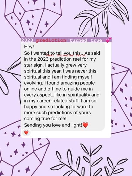 This client shares how my 2023 prediction for their star sign helped them evolve spiritually. It's wonderful to know my readings can help you find the right people and guidance to support your growth.