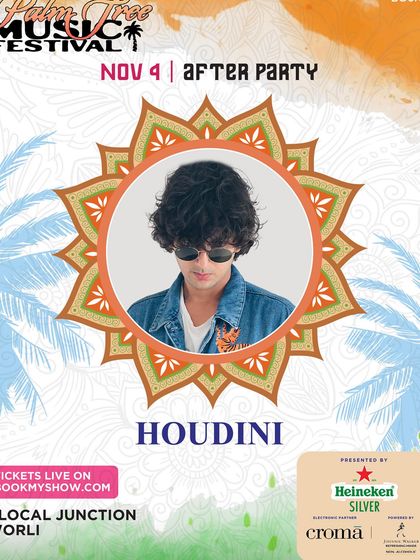 The official poster for my afterparty set at the Palm Tree Music Festival in Mumbai. It's always an honor to be part of major festival lineups.