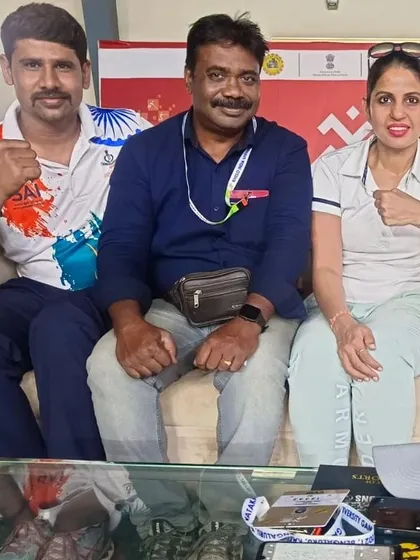 With fellow coaches and officials at the Khelo India games. These events are a great opportunity to exchange knowledge and support our athletes.