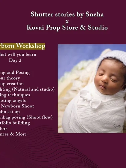 For my Coimbatore workshop, Day 2 is a deep dive into the art and business of photography. We'll cover everything from lighting and posing to portfolio building and finding vendors.