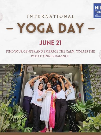 Our poster for International Yoga Day, inviting everyone to find their center and embrace the calm with our community.