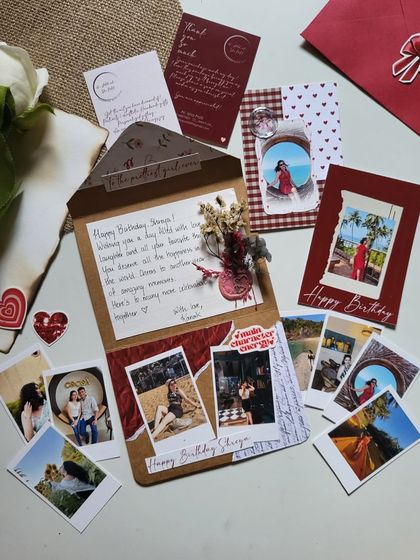 Another view of the birthday hamper, showing the variety of small, thoughtful gifts included.