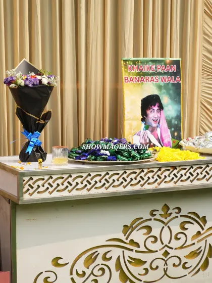 A fun 'Khaike Paan Banaras Wala' station, a nod to the theme that guests are sure to enjoy and remember.