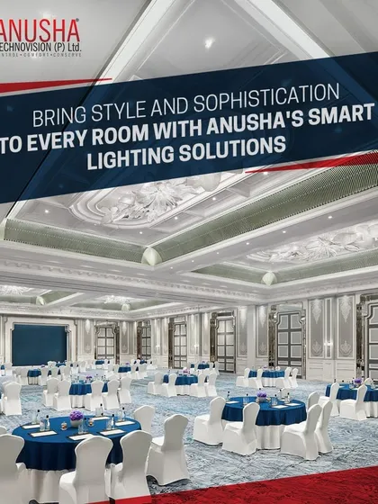 We bring style and sophistication to spaces of any scale. This grand banquet hall demonstrates how our smart lighting solutions can manage complex lighting schemes for large venues, ensuring the perfect atmosphere for any event, from corporate conferences to lavish weddings.