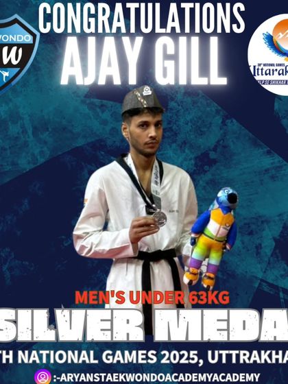 Ajay Gill with his Silver Medal from the 38th National Games in Uttarakhand. Another national-level achievement for the team.