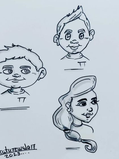 This is another example of my character design process, showing the final inked versions with some light shading. Use these as inspiration for creating your own unique characters.