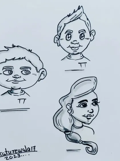 This is another example of my character design process, showing the final inked versions with some light shading. Use these as inspiration for creating your own unique characters.