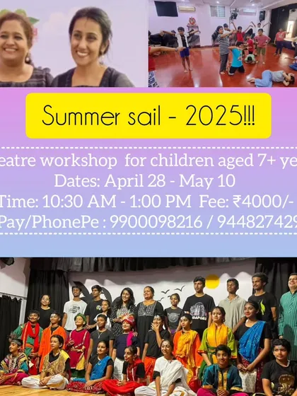 Announcing my annual 'Summer Sail' theatre workshop for children. It's a two week journey of fun, theatre games, and creativity, culminating in a stage show where the kids are the stars.