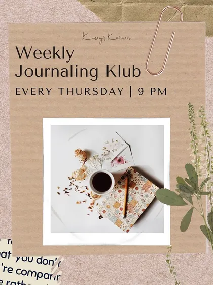 A snapshot from our weekly journaling club. We provide prompts and worksheets to guide your creative and reflective practice.