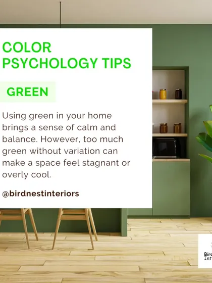 Color Psychology Tip: Green brings a sense of calm and balance to a home. We use different shades and textures of green to prevent the space from feeling stagnant.