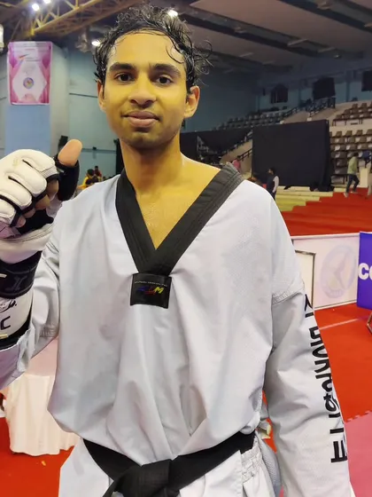 Aman Kadian after qualifying to represent India for the Paris Olympics qualifiers. This moment is the culmination of years of hard work, sacrifice, and unwavering focus.