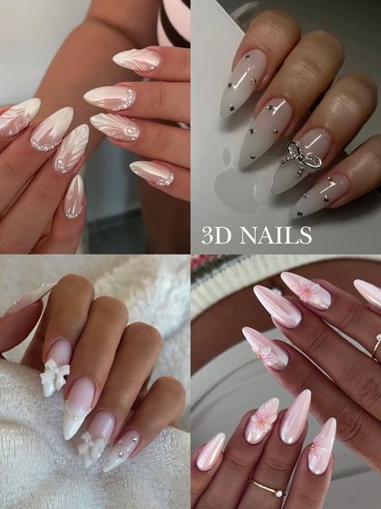 3D nails allow for incredible creativity and texture. For brides, I can create delicate bows, flowers, or other embellishments that add a unique, dimensional element to the manicure.